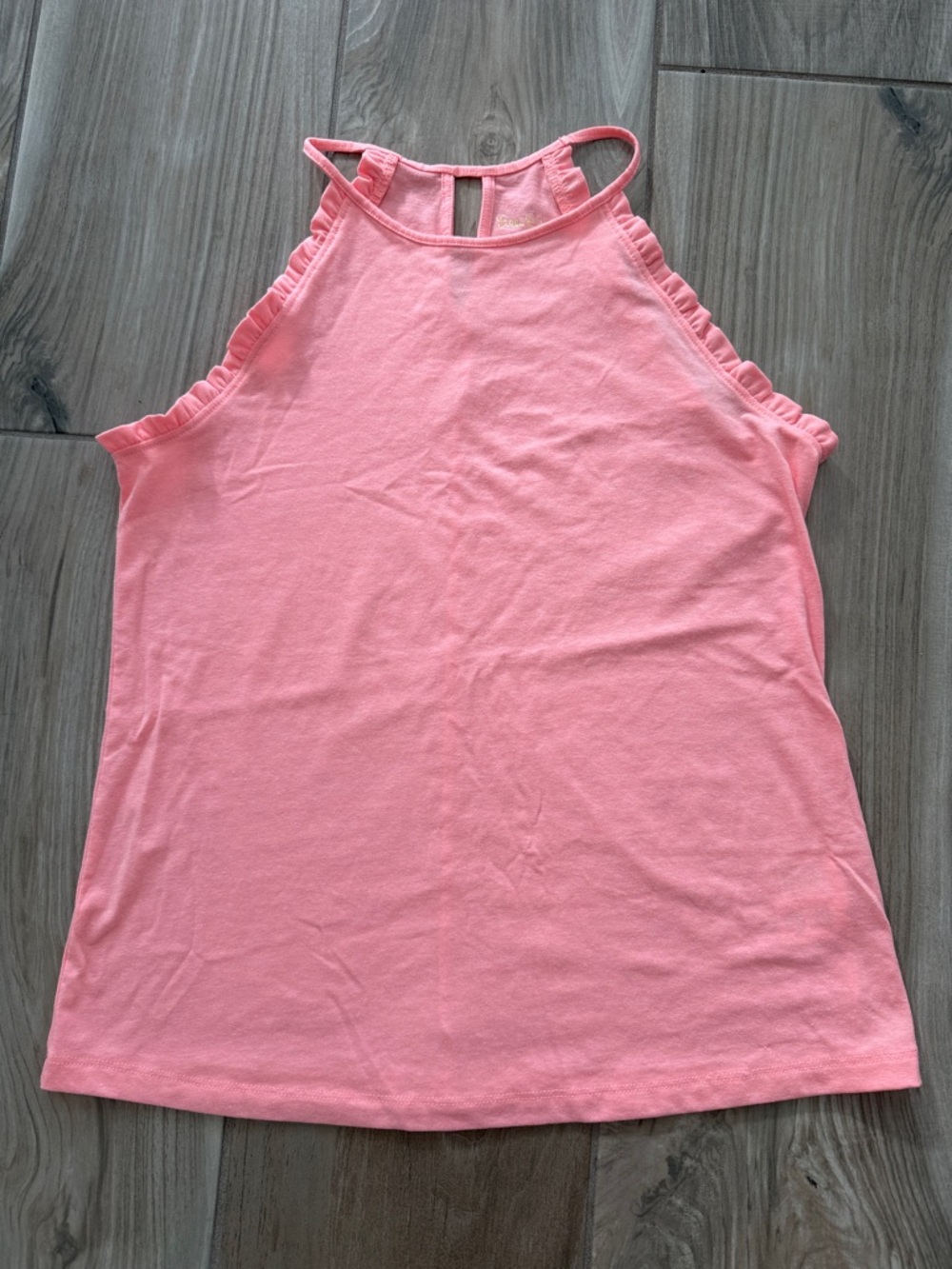 Lilly Pulitzer Coral Pink Ruffle Halter Tank